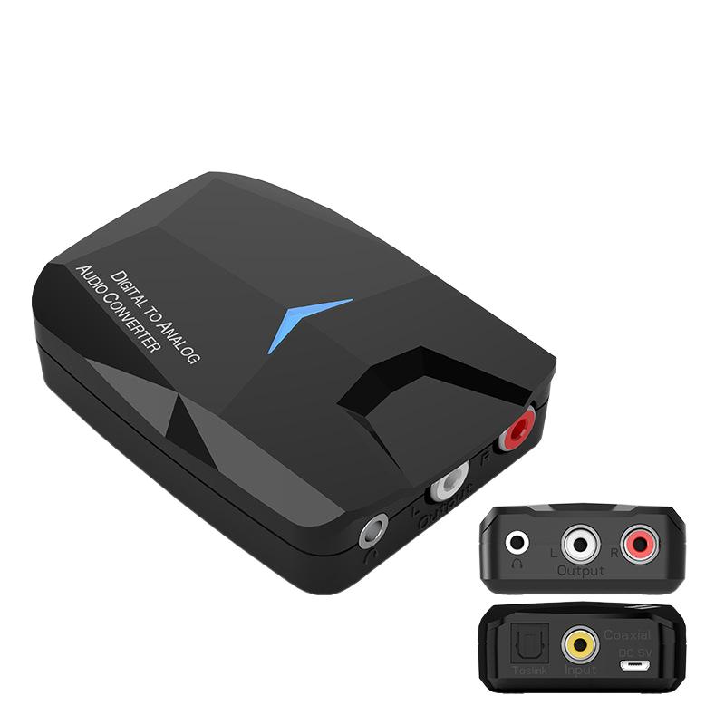 Verbesserter Bluetooth 5.0 RCA-Audioempfänger APTX 3,5-mm-AUX-Buchse Drahtloser Bluetooth-Musikadapter für Auto-TV-Computerlautsprecher_voghion.com