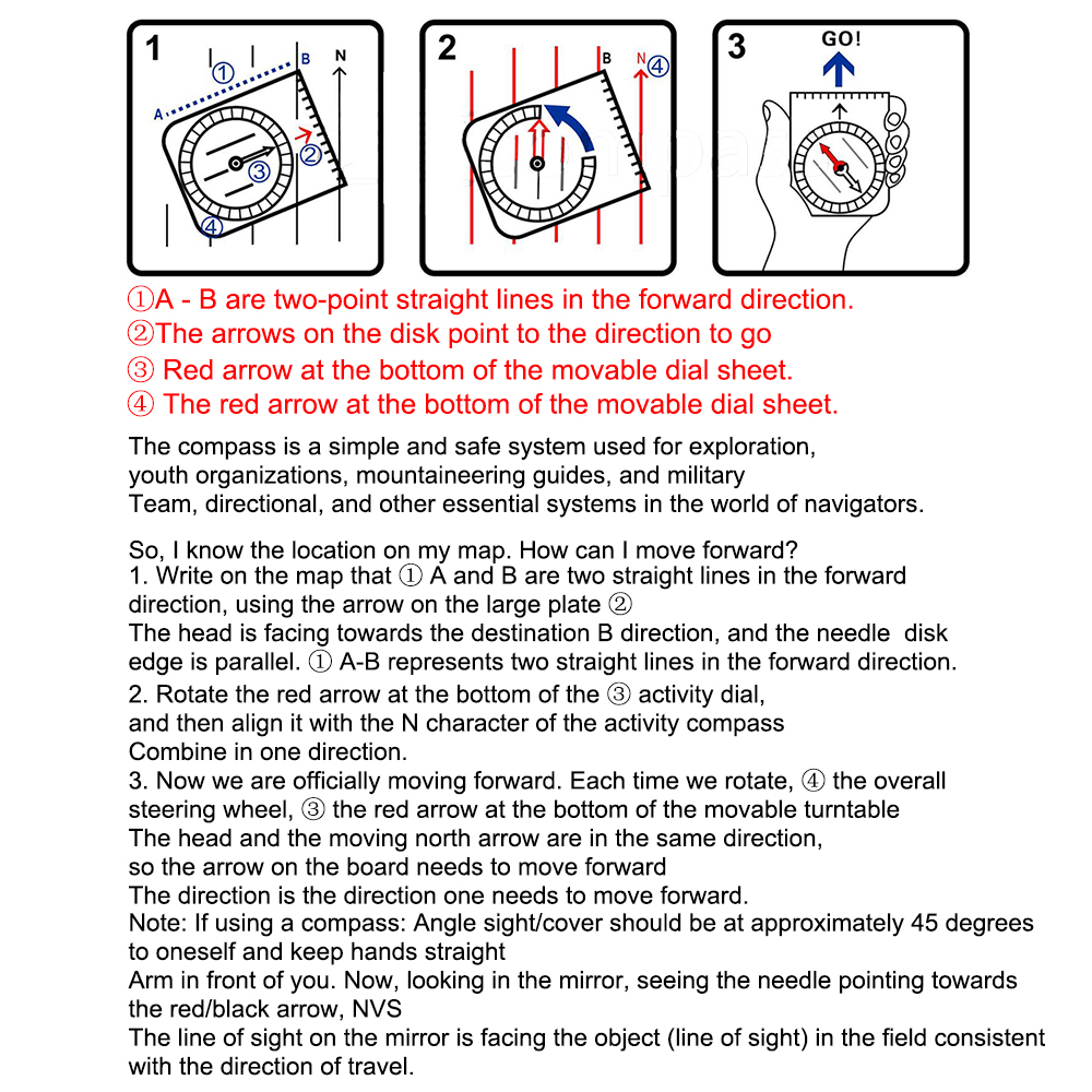 Description Picture 5 of itemMultifunctional for Outdoor Hiking Camping Folding waterproof Survival Guiding Tool Compass Map Scale Ruler Drawing