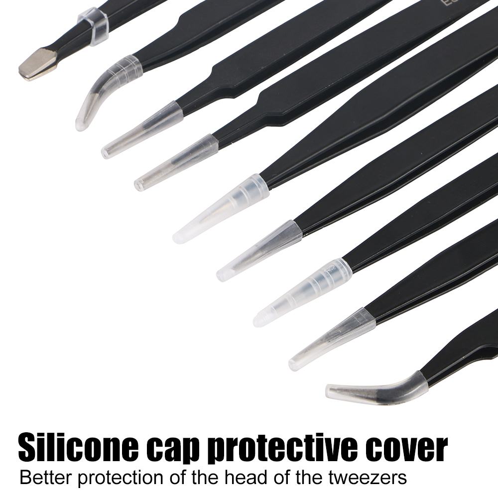 Description Picture 6 of itemPrecision Anti-Static Curved Straight Tweezers 10Pcs/Set Stainless Steel Industrial Repair Tools ESD Tweezers
