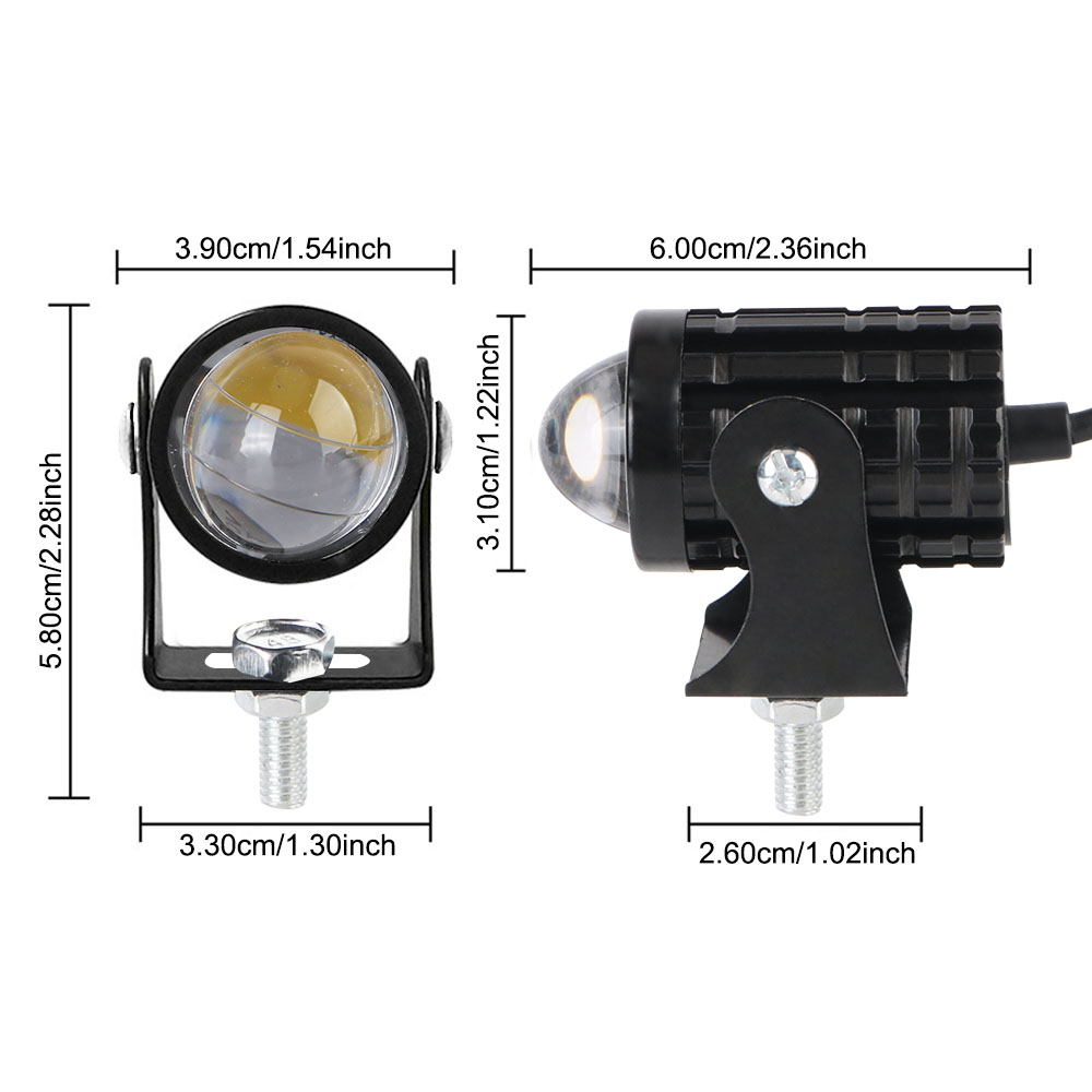 Lámpara LED antiniebla de doble color y diseño compacto