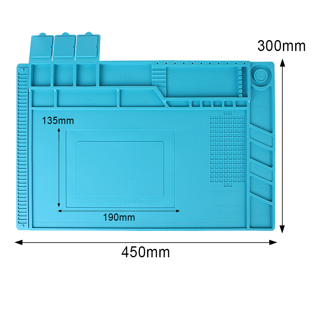 Tapis De Soudure Silicone 60x35cm - Résiste à 500°C | Magnétique, Zones Organisatrices | Pour Électronique, Bijoux