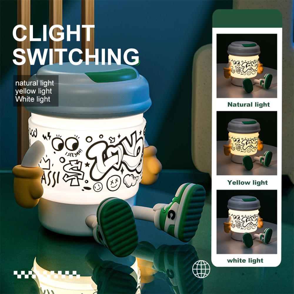 Description Picture 5 of itemLED Kids Toys Cartoon Ornaments Birthday Holiday Gifts Coffee Night Light Bedroom Bedside Lamp