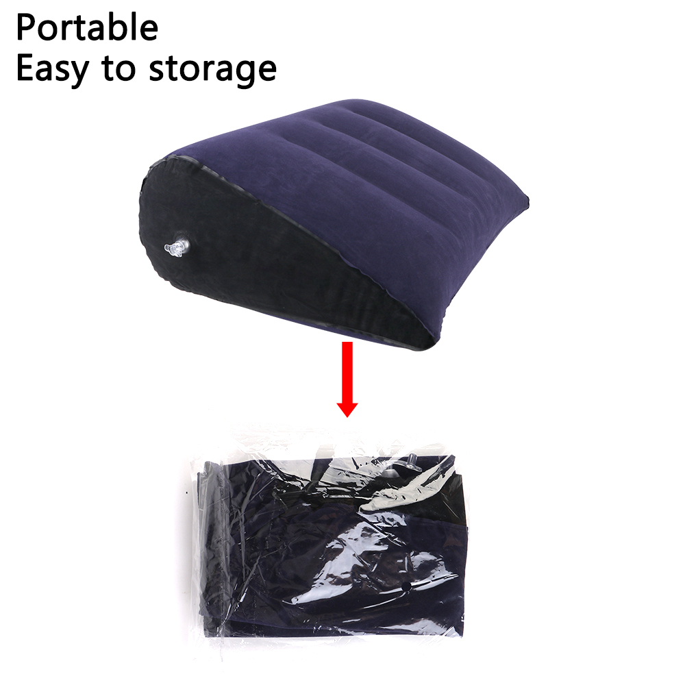 Description Picture 6 of itemPVC Flocking Couple Love Cushion Inflatable Triangle Pillow Foot Rest Air Pillow Relax Cushion Portable For Travel Office Car