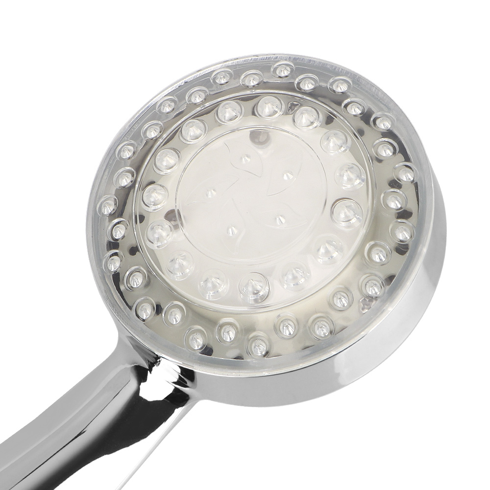 Description Picture 5 of item3 colors Temperature Sensor No Batteries LED Shower Head Rainfall Top Spray Square Fixed Showerhead 7 Colors Gradual Changing