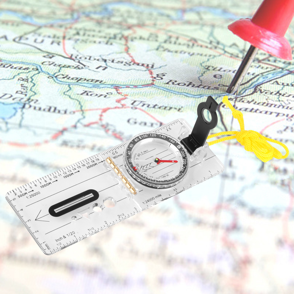 Description Picture 5 of itemWaterproof Folding for Outdoor Hiking Camping Multifunctional Drawing Compass Map Scale Ruler Survival Guiding Tool