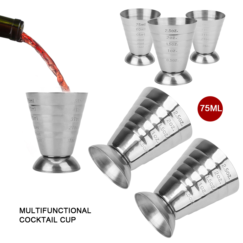 Description Picture 5 of itemBar Cocktail Shaker Jigger Stainless Steel Measure Cup Cocktail Tools Gadgets 75ML