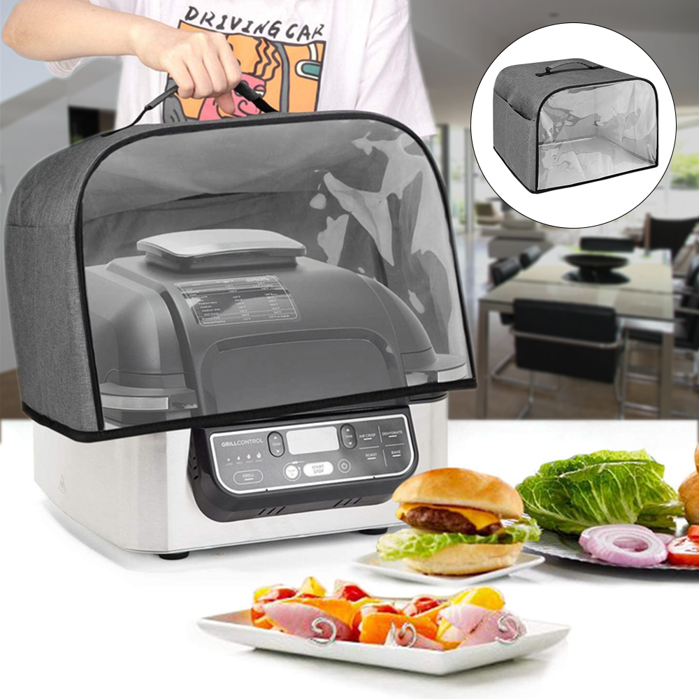 Description Picture 2 of itemKitchen Dust Cap Durable With Storage Pockets For Ninja Foodi Grill Toaster Cover Air Fryer Hood Household Bread Baking