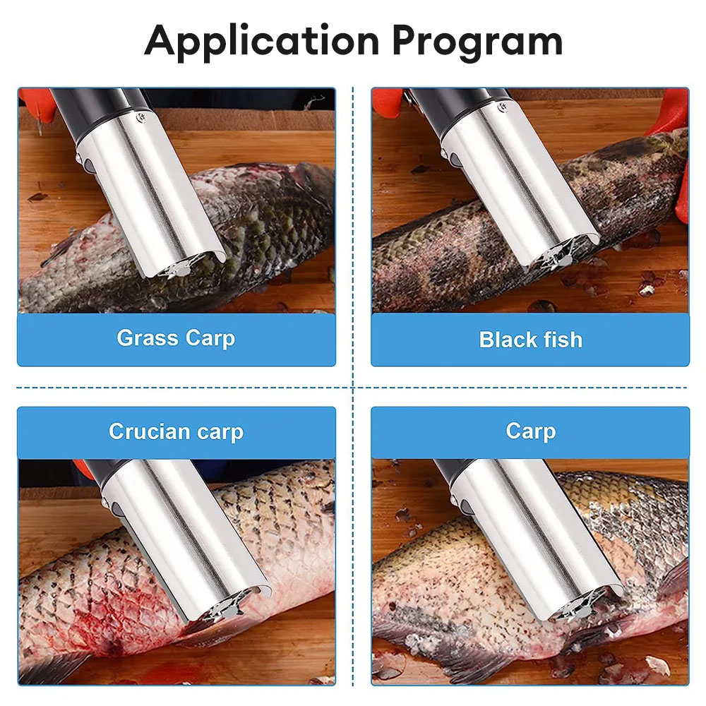 Description Picture 5 of itemSeafood Tools Fish Scale Planer Electric Fish Scaler Fishing Scalers Scraper EU Plug/USB charging