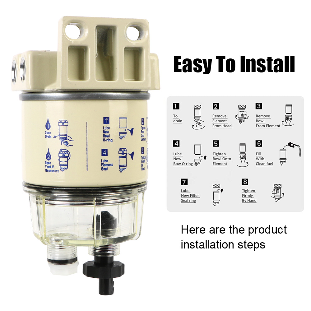 Filtro Carburante Con Separatore Acqua - Modello R12P/FS19627/P551768 | Per Motori Fuoribordo, Yacht, Camion - Foto 4