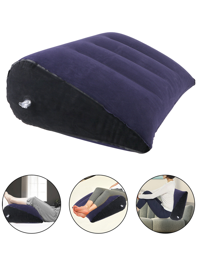 Description Picture 4 of itemPVC Flocking Couple Love Cushion Inflatable Triangle Pillow Foot Rest Air Pillow Relax Cushion Portable For Travel Office Car