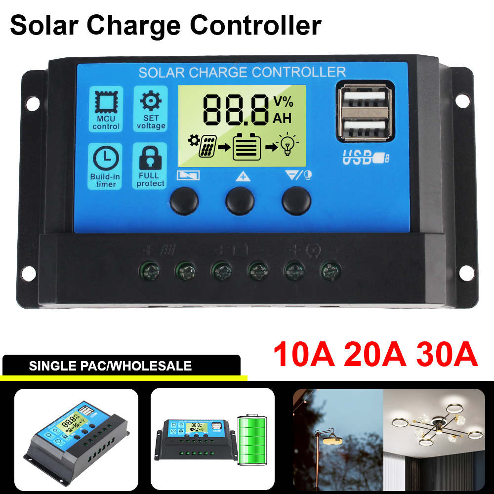 Description Picture 4 of itemSolar Controller Dual USB LCD Display MPPT Accessory Solar Battery Regulator PV Regulator 10A 20A 30A 12V 24V Built-in Timer