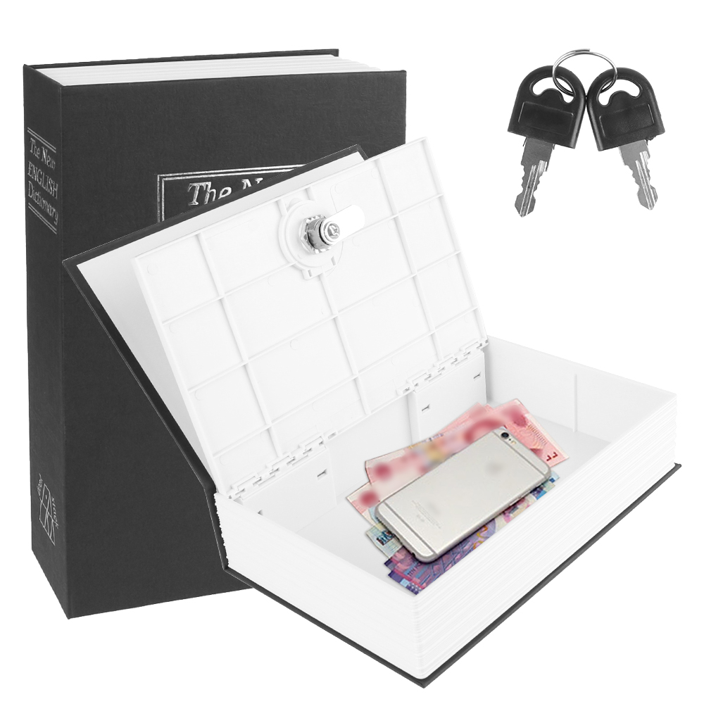 Caja de seguridad tipo libro para guardar dinero y objetos pequeños