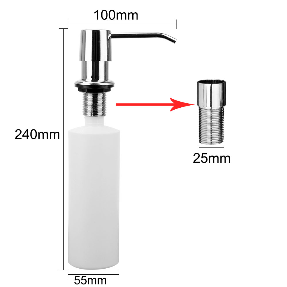 Description Picture 6 of itemFor Bathroom and Kitchen Built-in Lotion Pump Plastic Liquid Soap Bottle ABS Liquid Soap organizer Kitchen Sink Soap Dispenser