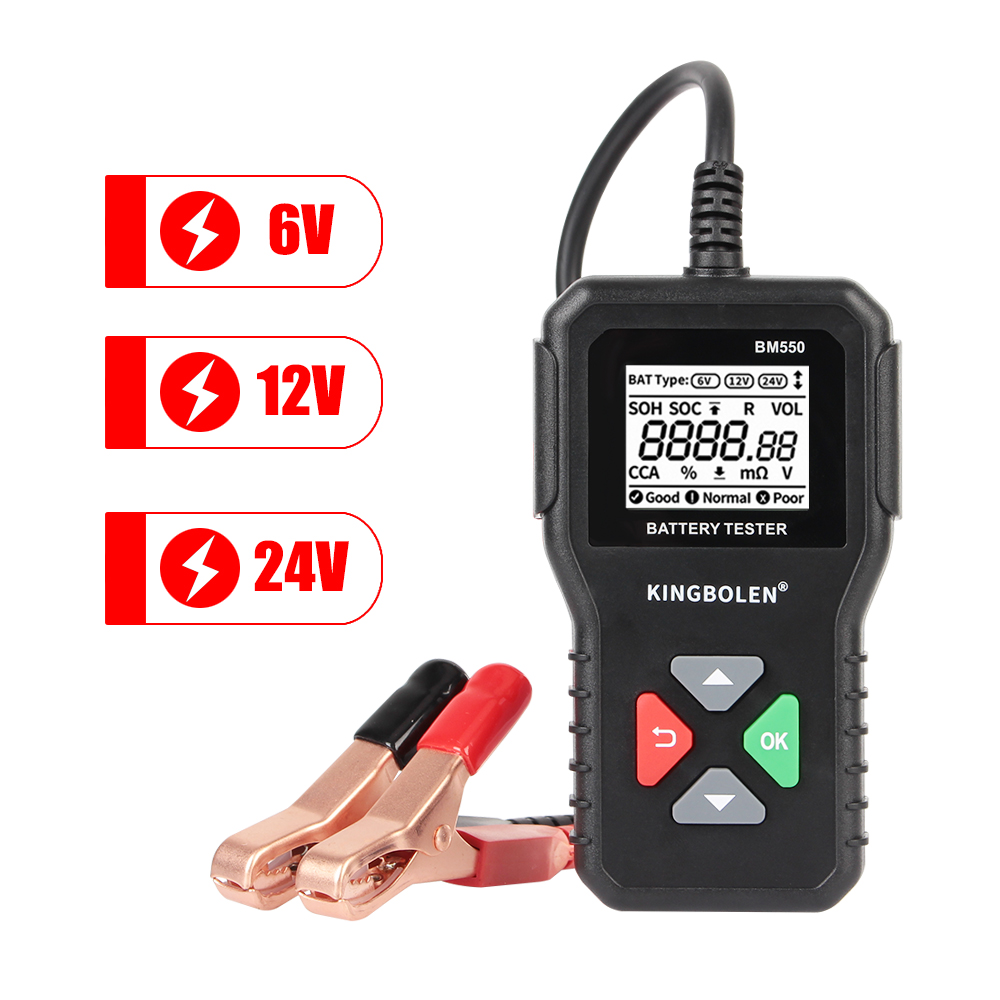 Tester Batteria Auto BT60 DonosHome | Professionale Per 6V/12V/24V, CCA 100-3000 - Compatibile Con AGM, GEL, Litio - Foto 2