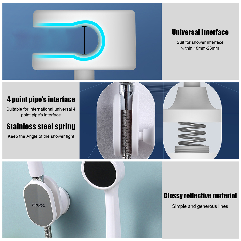 Description Picture 6 of itemUniversal Showerhead Bracket Bathroom Accessory No Drill Shower Stand 360° Wall-Mounted Adjustable Shower Head Holder