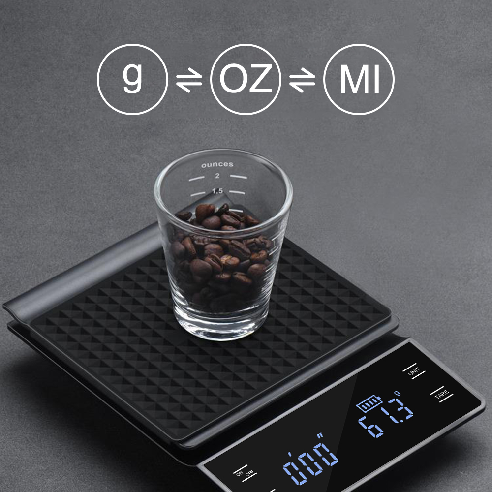 Description Picture 5 of itemAuto Timer g/oz/ml High Precision Digital Coffee Kitchen Weight Scale Rechargeable Type-C 3KG/0.1g LED display Electronic