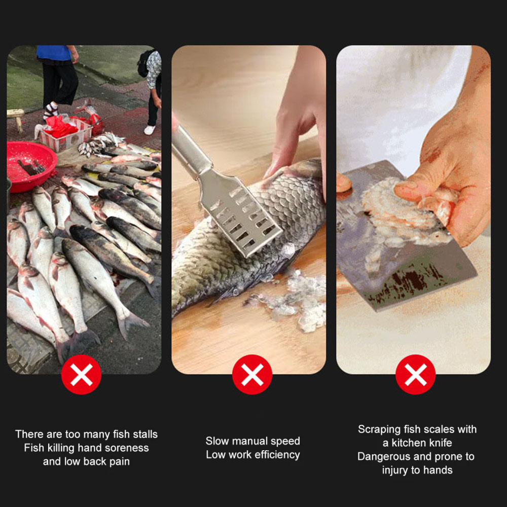Description Picture 4 of itemSeafood Tools Fish Scale Planer Electric Fish Scaler Fishing Scalers Scraper EU Plug/USB charging