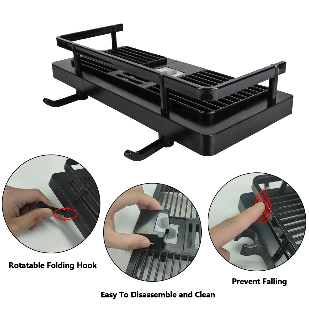 Description Picture 5 of itemShower Storage Holder Rack Shampoo Tray Stand Floating Shelf Detachable For Wall Household Item Plastic No Drilling