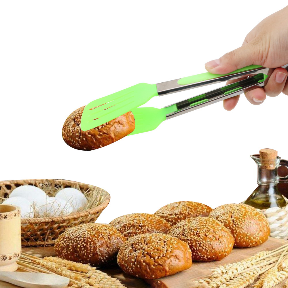 Description Picture 4 of itemKitchen Cooking Tools Non-Stick Kitchen Tongs Pizza Bread Steak Clip Salad Serving BBQ Tongs Stainless Steel Handle Utensil
