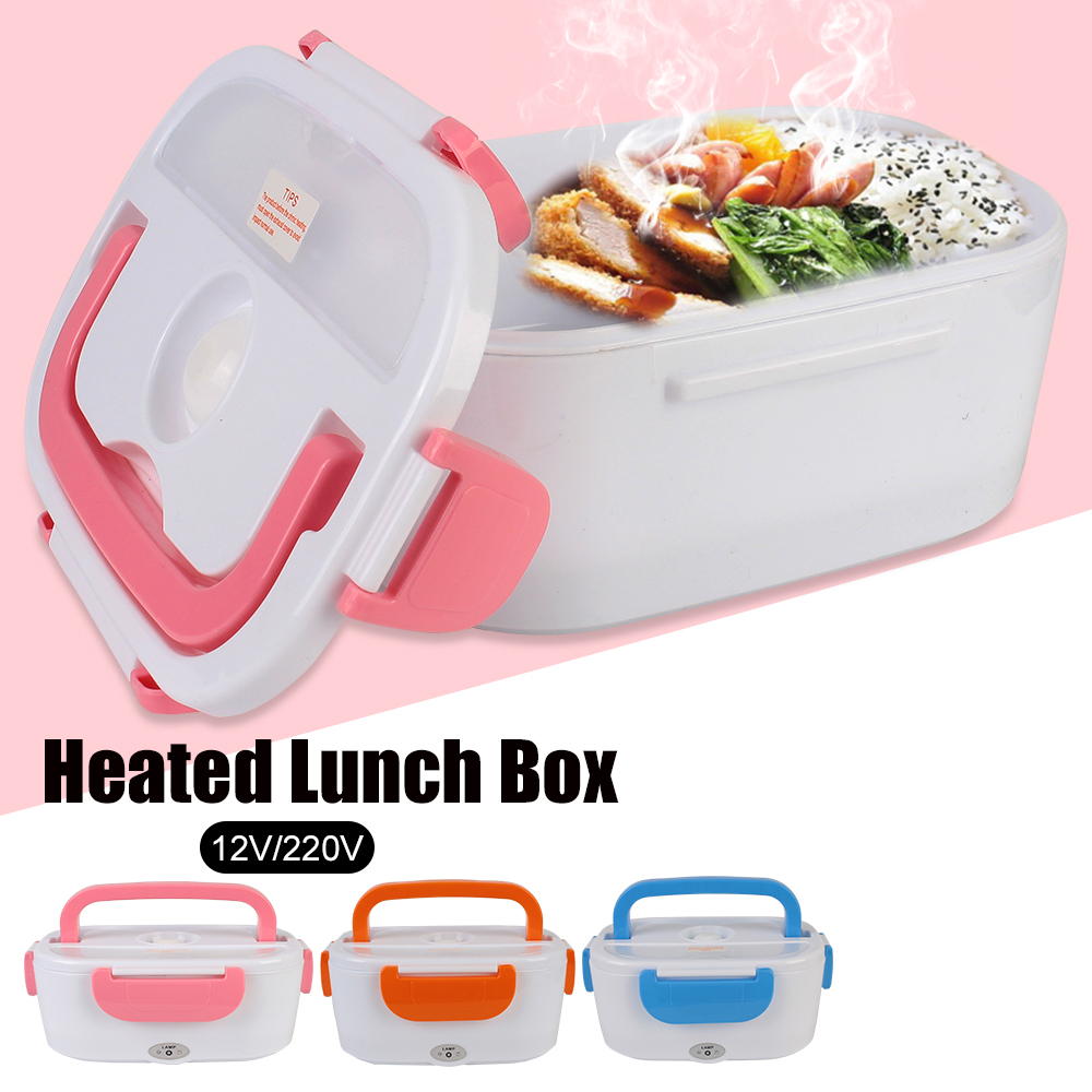 Portable Electric Heated Car Plug Heating Lunch Box Travel Food Warmer  Container(Blue,Car Paragraph) 