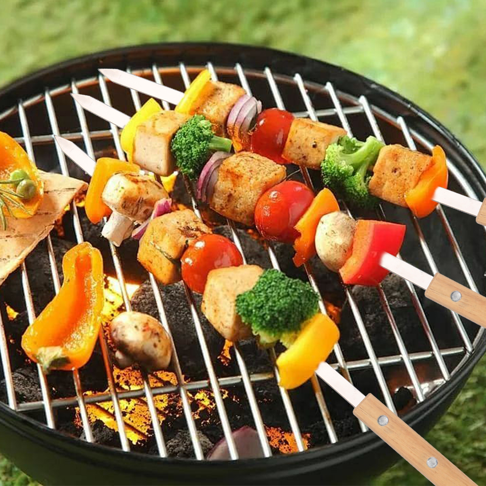 Description Picture 5 of itemBBQ Skewers 340 Stainless Steel BBQ Long Skewers Outdoor BBQ Tools 6Pcs Professional Grilling BBQ Skewer