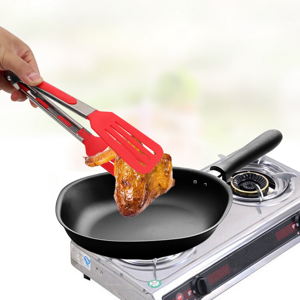 Description Picture 5 of itemKitchen Cooking Tools Non-Stick Kitchen Tongs Pizza Bread Steak Clip Salad Serving BBQ Tongs Stainless Steel Handle Utensil