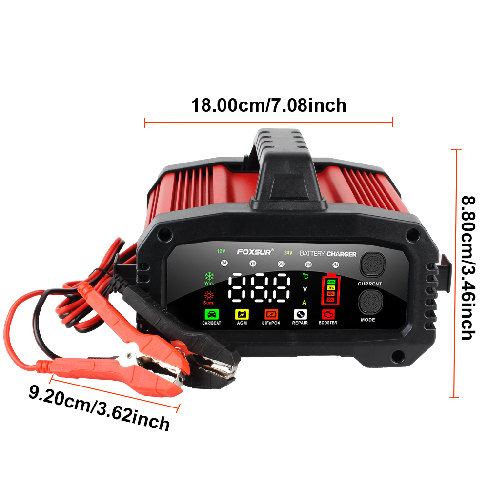 FOXSUR Battery Charger Booster Mode