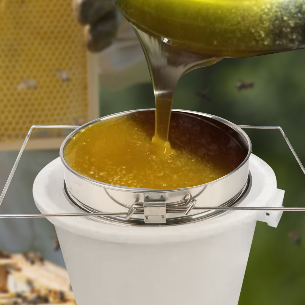 Description Picture 6 of itemNet Impurity Filter Double sieve strainer Beekeeping Honey filter For Beekeeping Special Tools Stainless Steel Garden Supplies