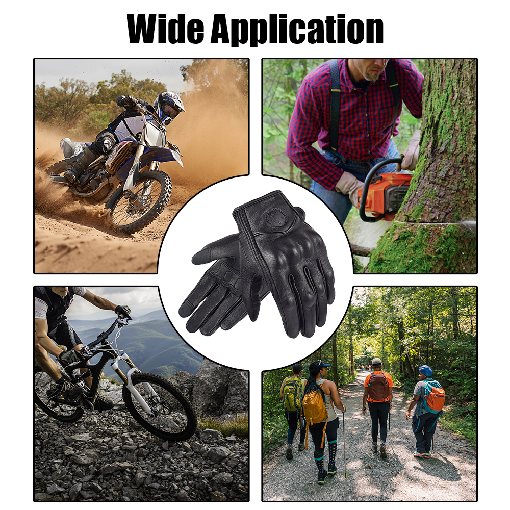Amazon.co.jp: オートバイ手袋夏用 本物の革のレトロバイクの