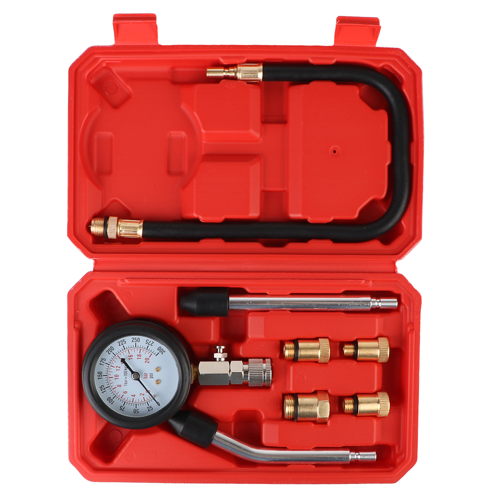 Kit Tester Compressione Motore - 0-300 Psi - Con Adattatori M10 M12 M14 M18 - Per Auto - Foto 4