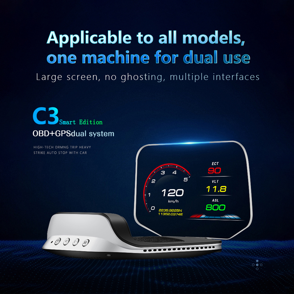 Автомобильный проектор на лобовом стекле Hud C3, Портативный GPS ...