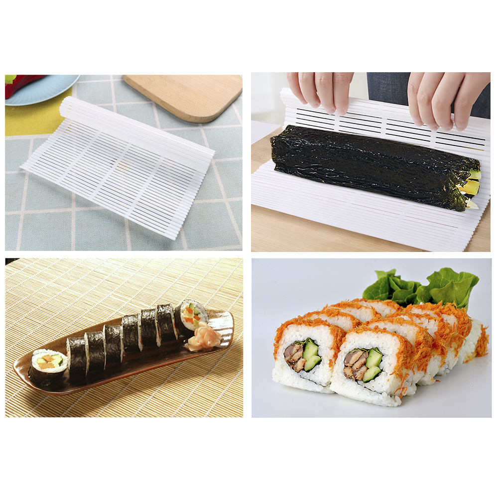 Nanli 3PCS Nonstick Sushi Rolling Mat Reusable Homemade Sushi Making Kit  for Home Kitchen DIY Sushi Plate Mat