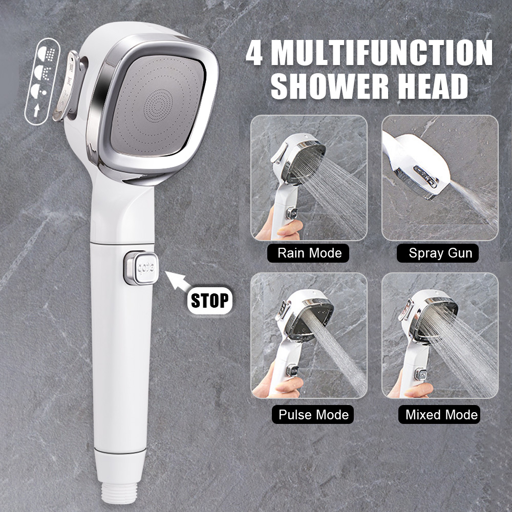 Description Picture 6 of itemWith Switch High Pressure Bathroom supplies Adjustable High Pressure Shower Head 4 Modes Water Saving Shower Nozzle