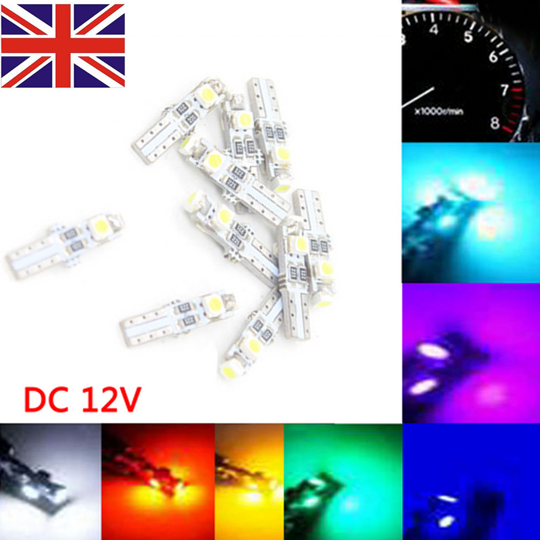 10× T5 286 3SMD 3528 Wedge DASHBOARD LED Car Dashboard Instrument Light Bulb 12V