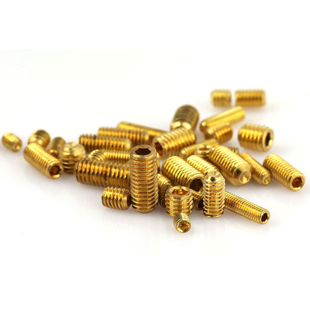 Brass Grub Screw M3 M4 M5 M6 Point Cup Hex Socket Screws 4mm12mm GB/T