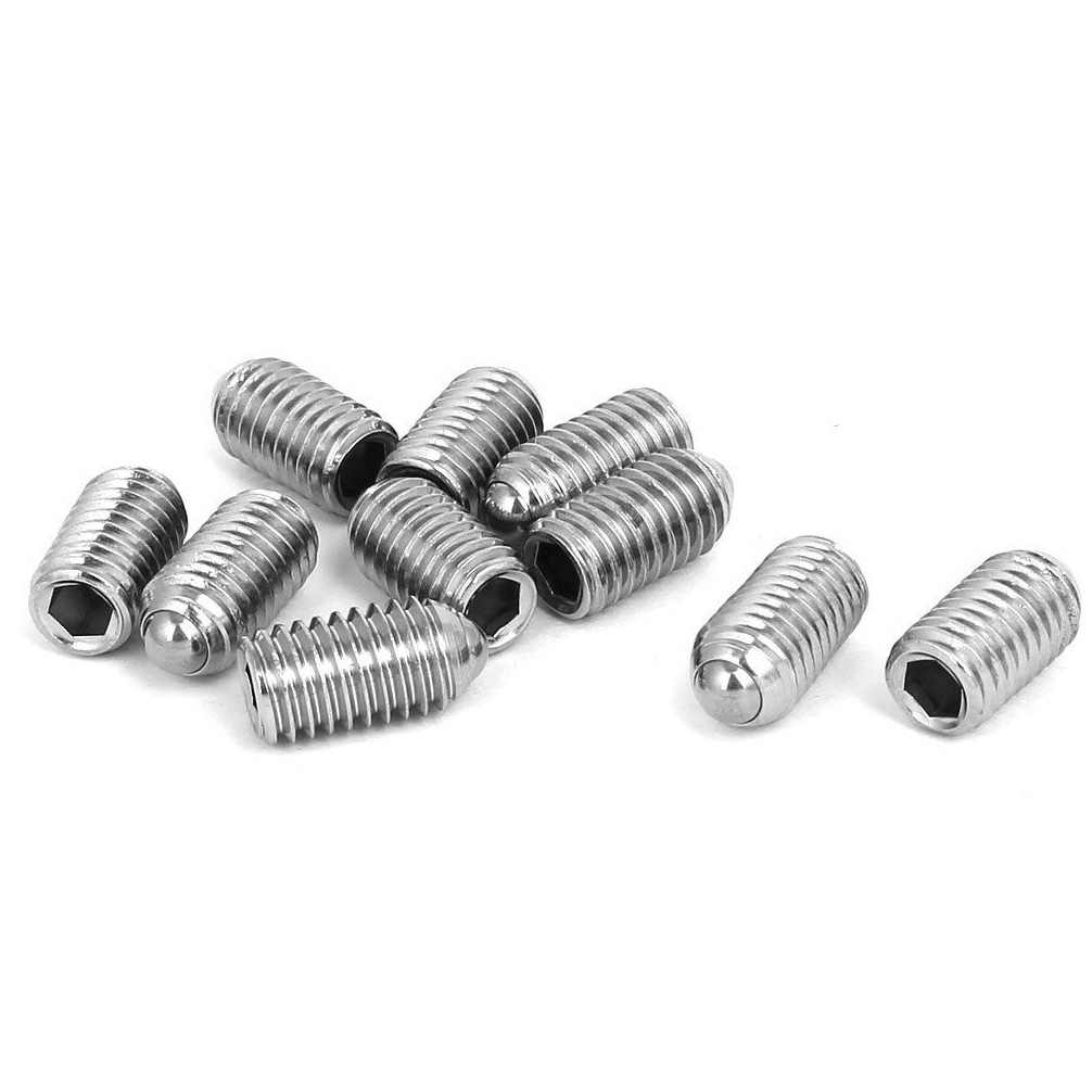 5/10pcs 304 Stainless Steel Thread Hexagonal Spring Ball Plunger Screw