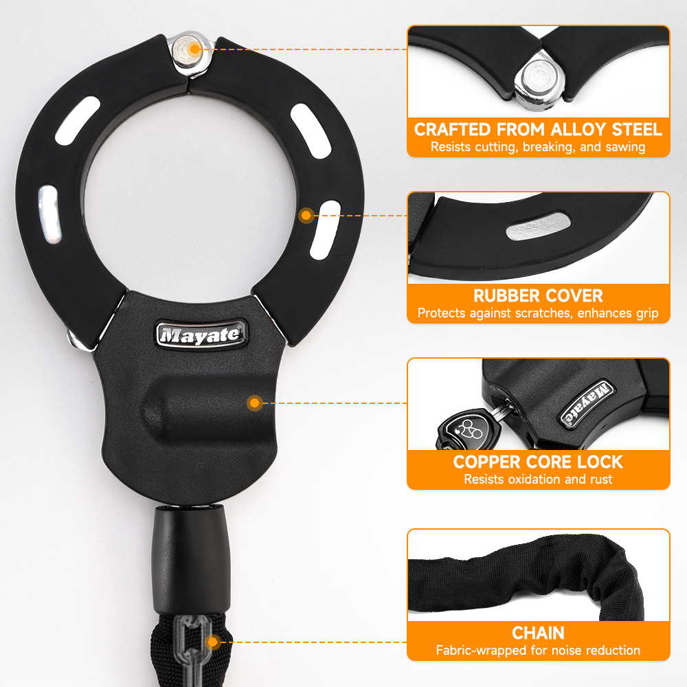 Motorcycle Bike Electric Scooter Lock w/ Key 60cm Chain Lock Anti