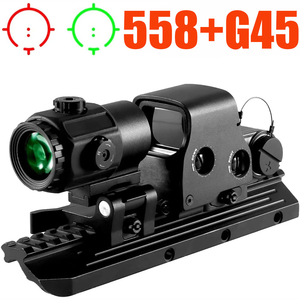4X G45 Sight Magnifier 558 Holographic Red Green Dot Clone