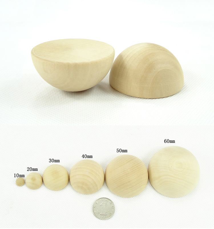 Natural Wooden Half Balls Craft Spheres Wood Semicircle 1060mm Semi