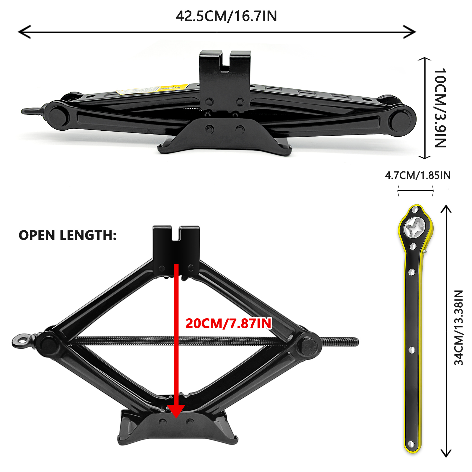 2.5 Ton Tonne Scissor Jack Car Lift Wind Up w/ Crank Speed Garage Handle Tool for Car Van SUV Garage Tool: 3 - 5 Days Free Delivery Only UK