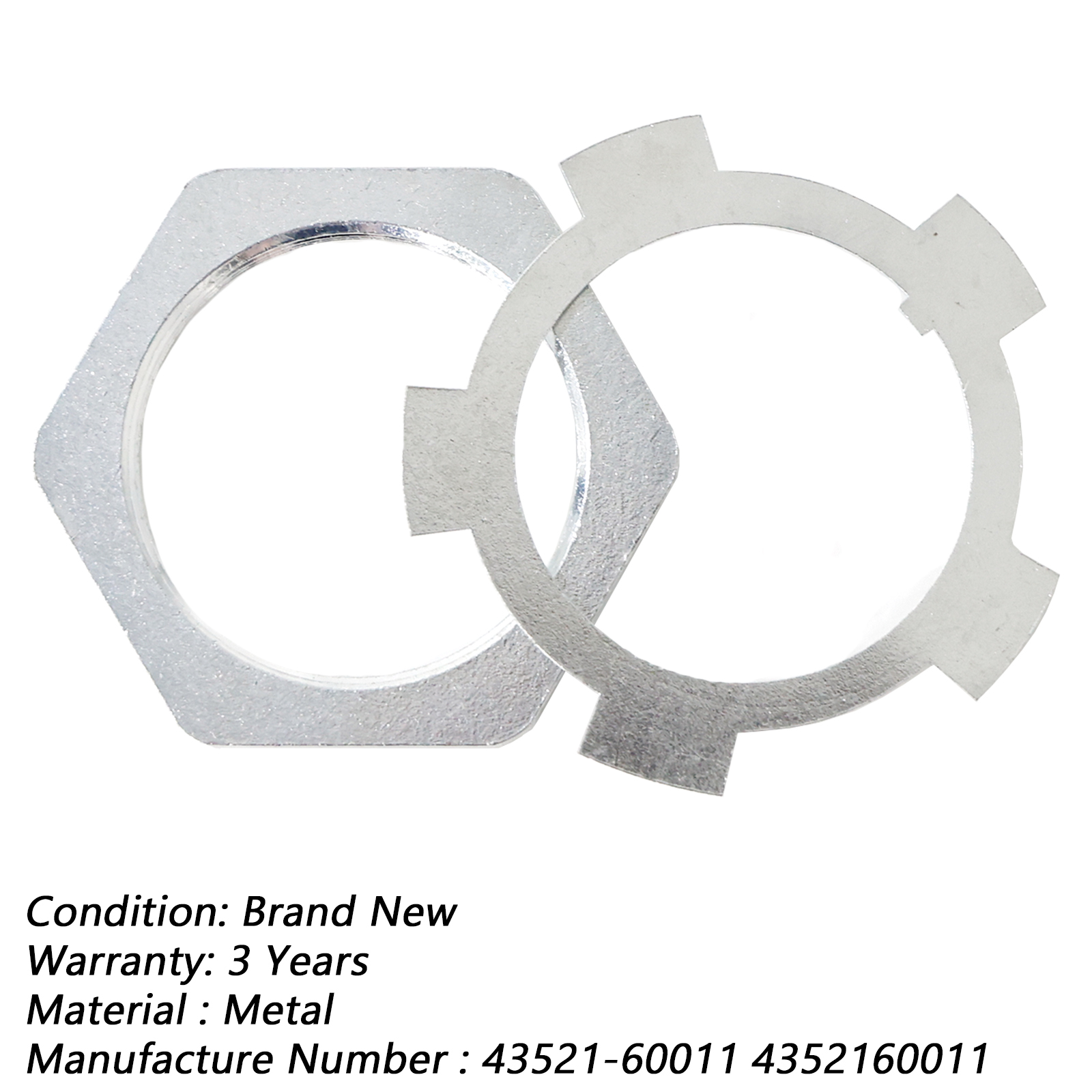 Toyota Hilux Front Axle Hub Spindle Lock Nut Washer Kit 43521