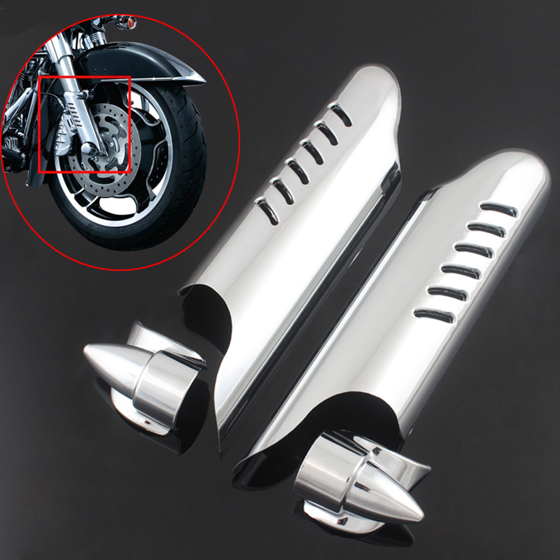 Chrome Fork Lower Leg Deflectors Shield Cover For Harley Touring Road