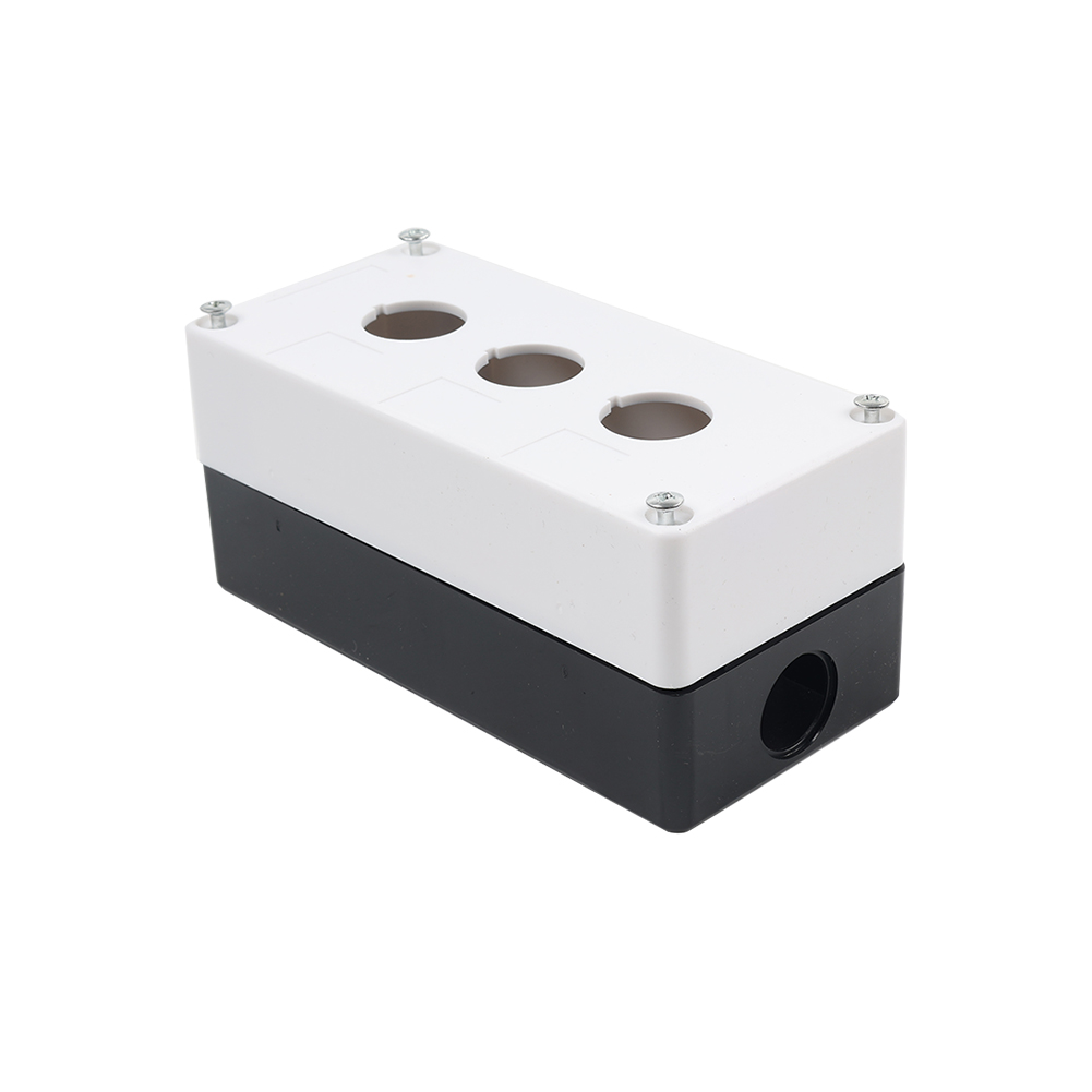 22mm Push Button Switch Control Box – Dustproof Wall Mountable ABS Enclosure, 3 Holes, Yellow/White For Automotive & Industrial Use
