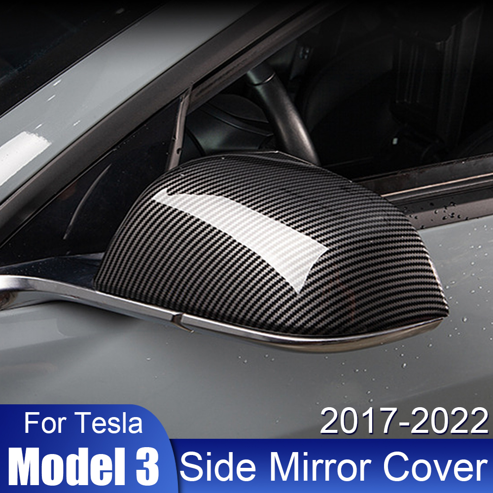 Cubierta de espejo lateral de fibra de carbono para Tesla Model 3