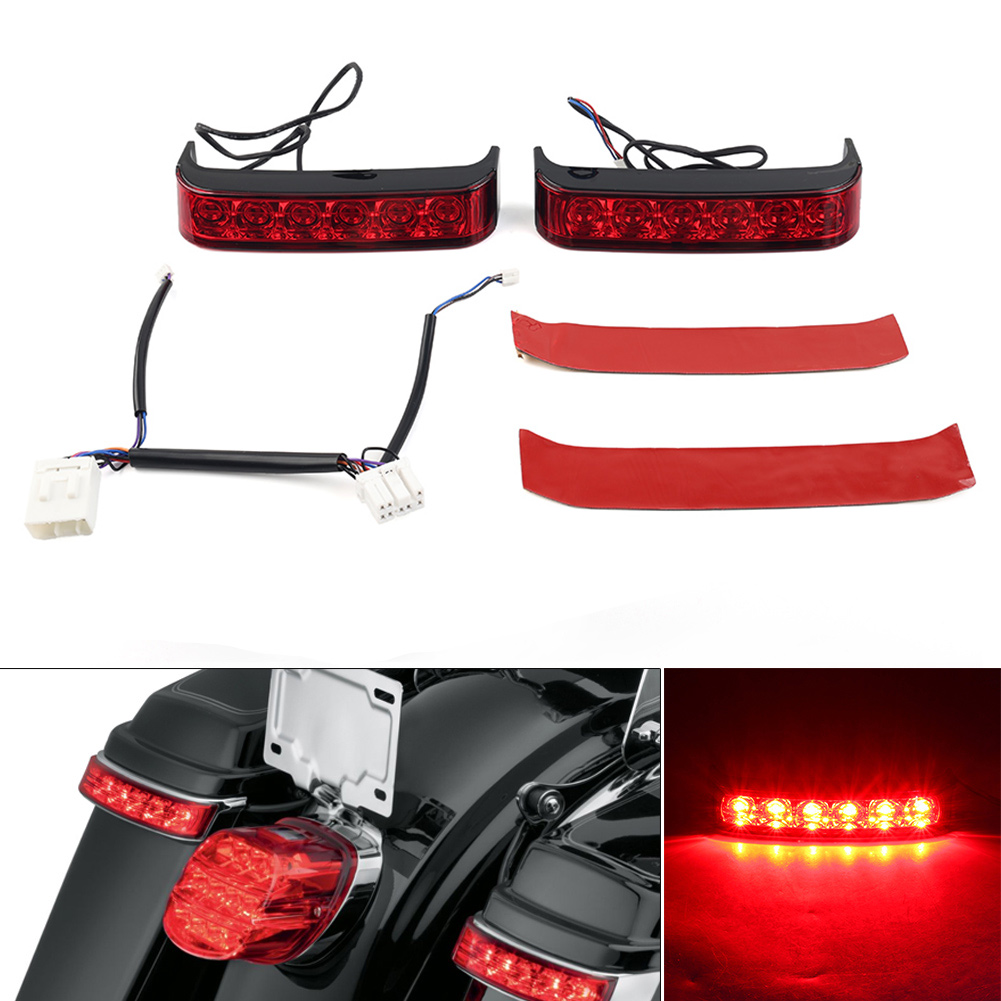 LED Side Box Taillight Turn Signal Light Red Len For Harley