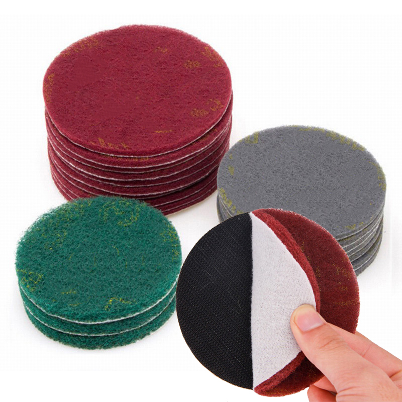 5/10PCS 4'' 5'' 6'' green red Hook & Loop Abrasive Cleaning Pad Scouring Pad eBay