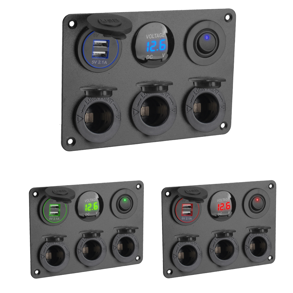Vista frontal del panel con indicadores LED