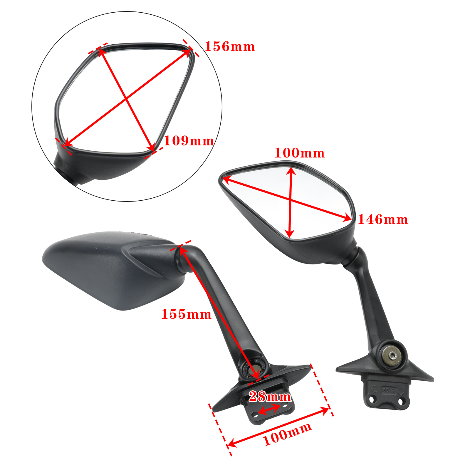 NAITO1112さま専用 BLACK PAIR MIRRORS FOR YAMAHA TMAX T-MAX 530 2017-19 BC3