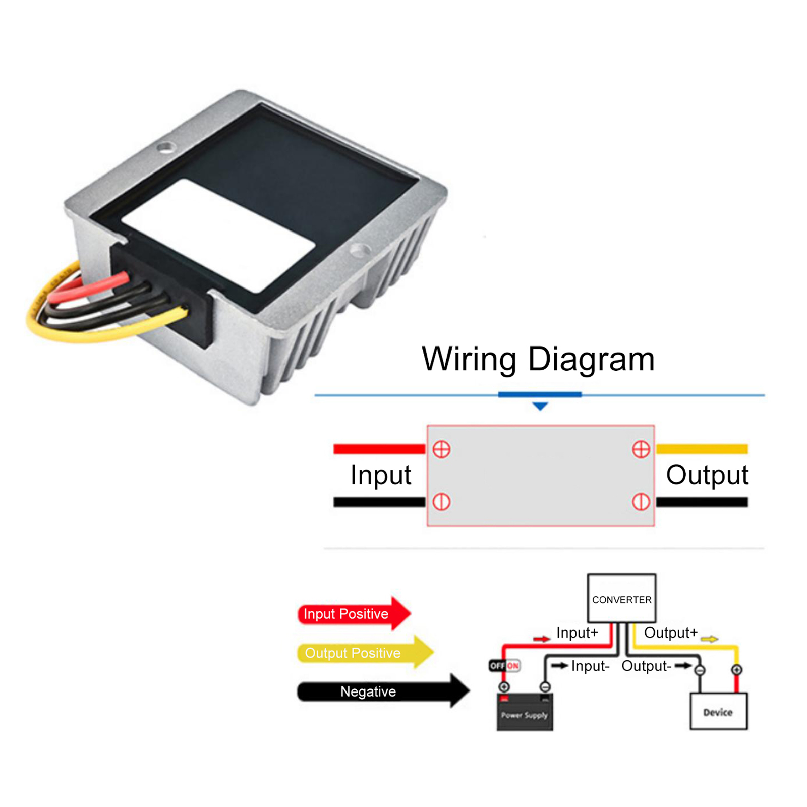 12V To 24V DC Step Up Converter 3A 72W - IP68 Waterproof Voltage Booster For Car, Truck, Boat, LED Lights