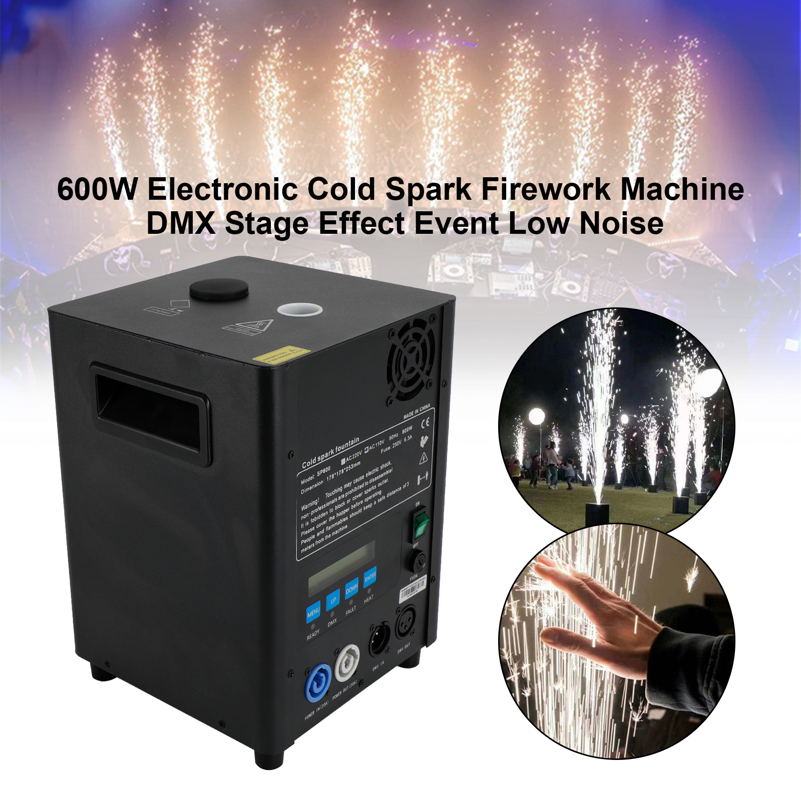 600W Cold Spark Machine Firework Machine Stage Effect DMX Party